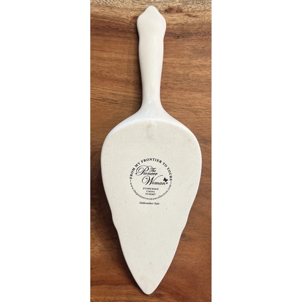 Pioneer‎ Woman Cake Pie Server Ceramic Stoneware Floral Spring